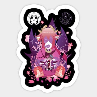 Yae Miko Negative Space Sticker